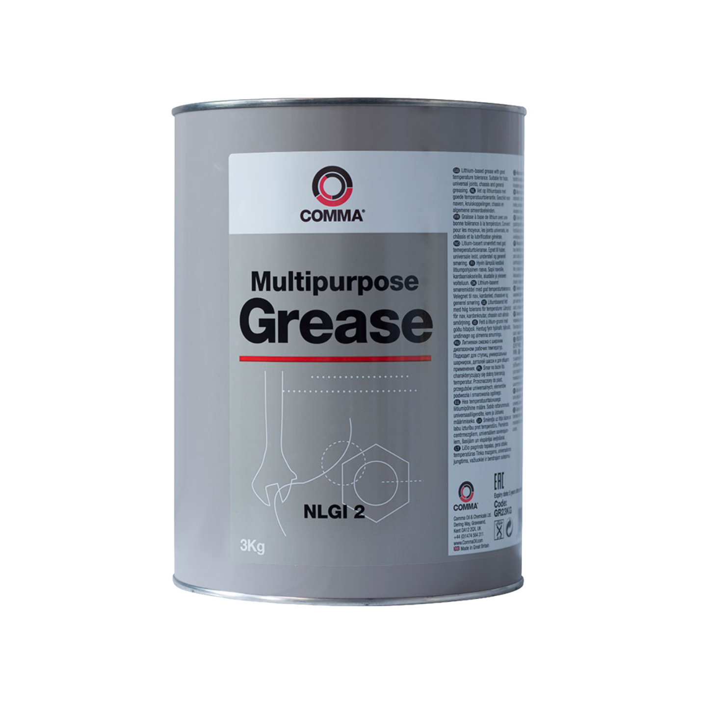 Comma Multipurpose Lithium Grease NLGI 2 - 3kg