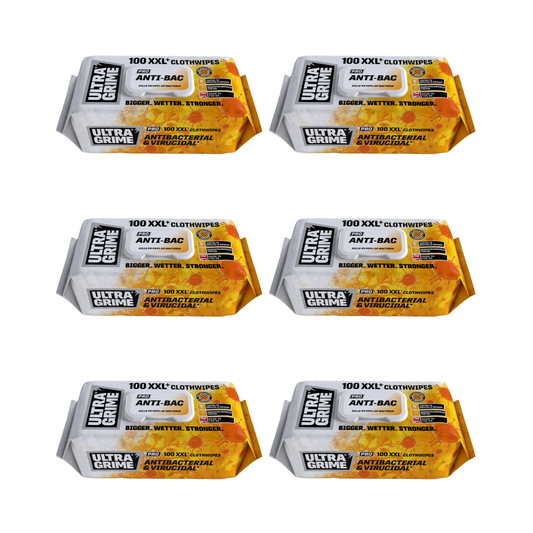 UltraGrime Pro Anit-Bac Wet Wipes XXL+ 6 Packs of 100