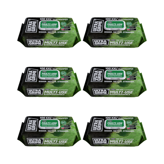 UltraGrime Pro Multiuse Bio Industrial Strength Wet Wipes XXL+ 6 Packs of 100