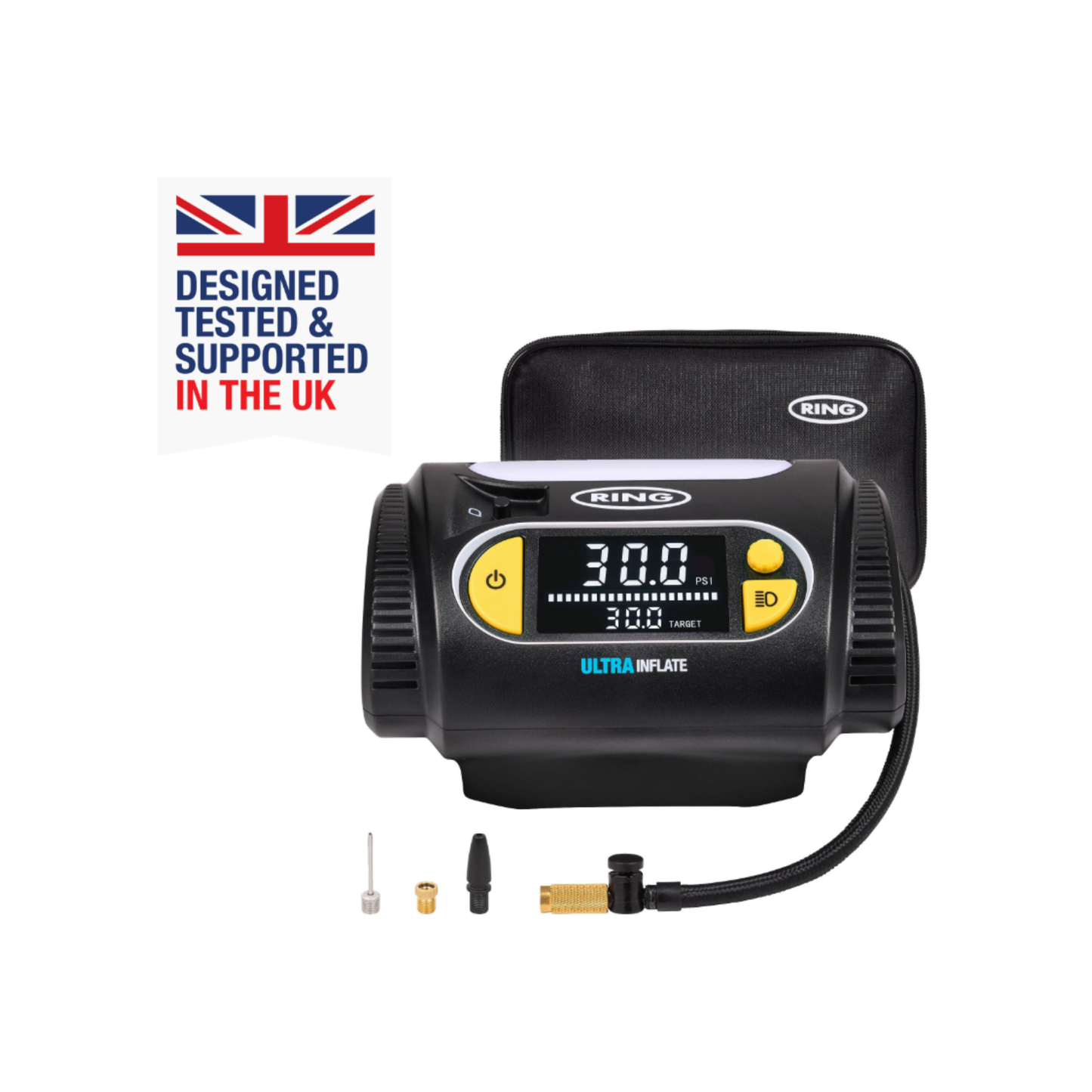 Ring Automotive ULTRAINFLATE 30 rapid digital tyre inflator with auto stop 12v