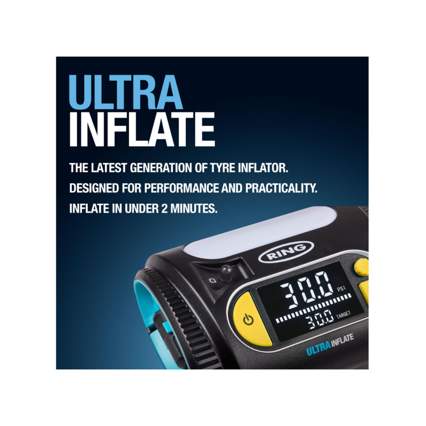 Ring Automotive ULTRAINFLATE 30 rapid digital tyre inflator with auto stop 12v