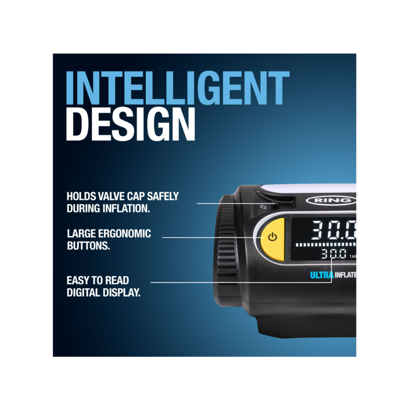 Ring Automotive ULTRAINFLATE 30 rapid digital tyre inflator with auto stop 12v