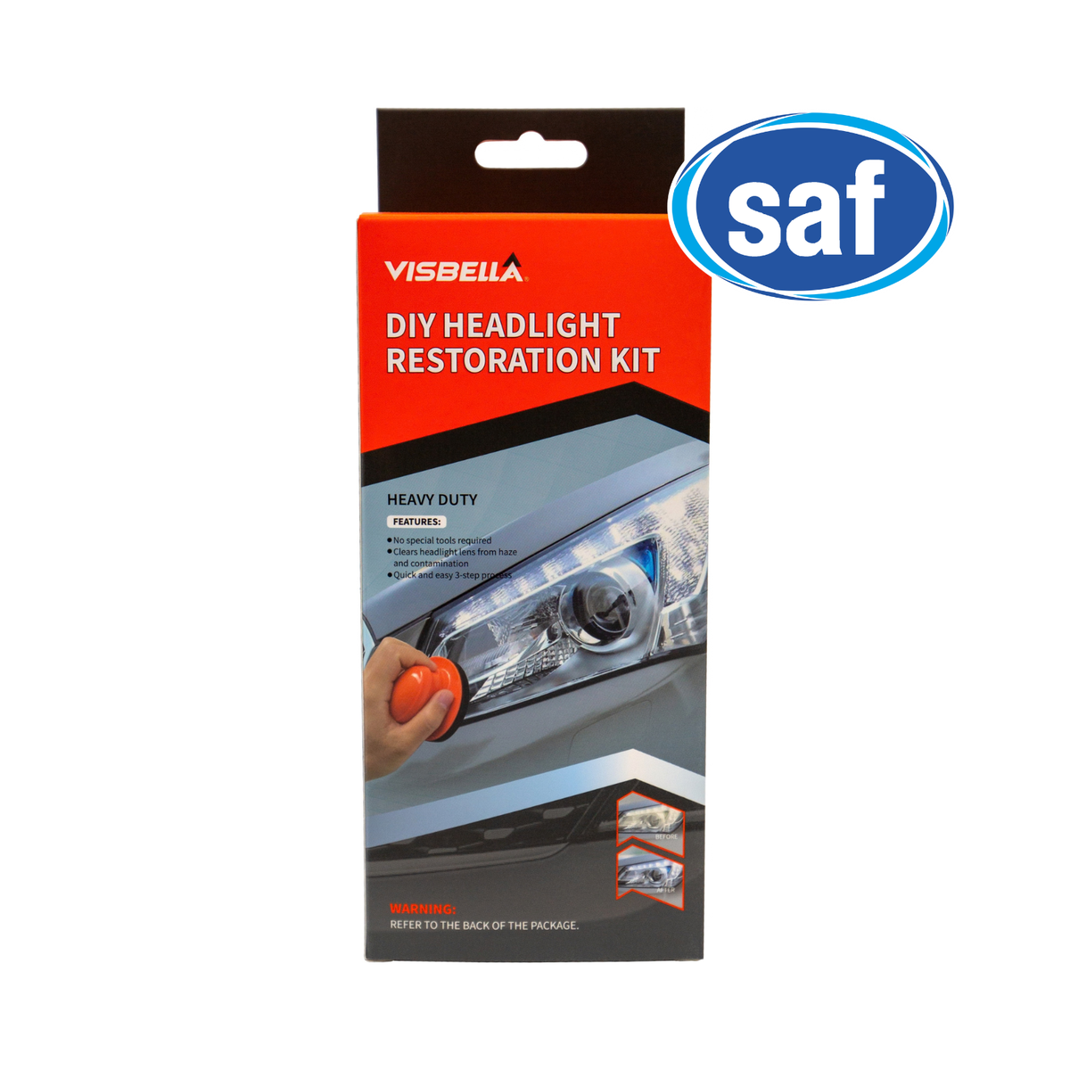Visbella DIY Headlight Restoration Kit Restore Degradation Yellowing Oxidation