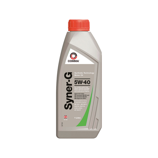 Comma Syner-G 5W-40 Fully Synthetic Motor Oil ACEA A3/B4 1L