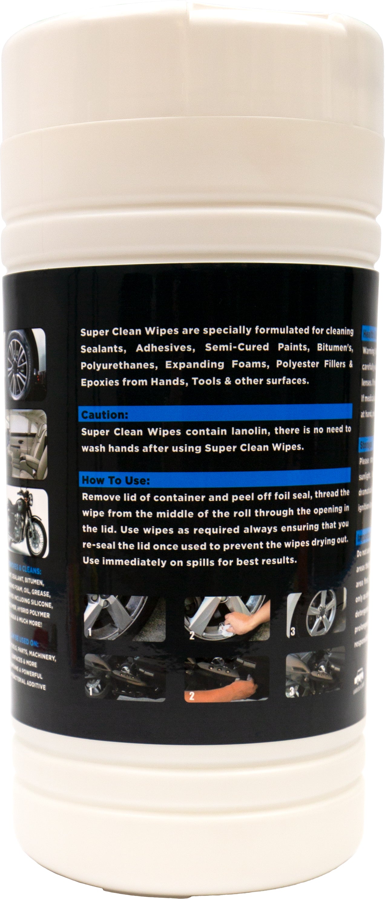 All Purpose Wipes Heavy Duty Multiuse Industrial Super Clean XXL+ In Tubs of 100