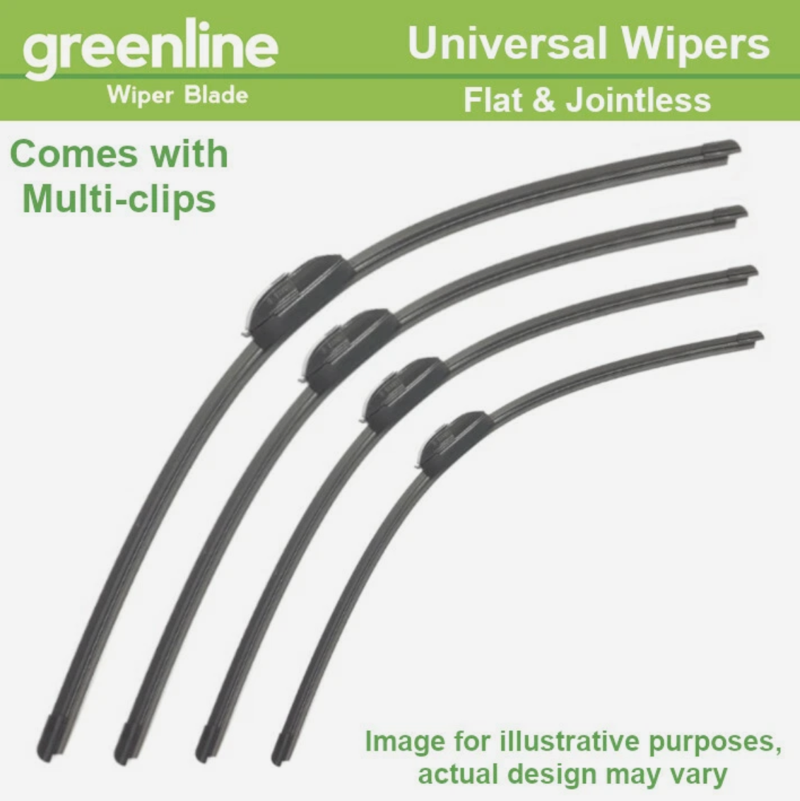 Greenline Universal Wiper Blade 12 inch (300mm) - Flat Jointless