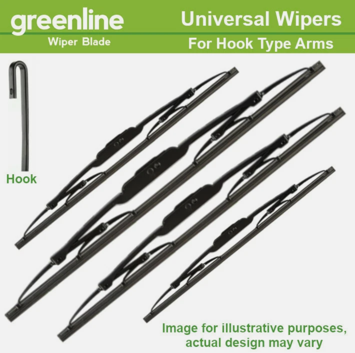 Greenline Universal Wiper Blade 21 inch (530mm) - Hook Arms